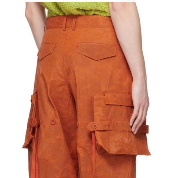 Andersson Bell Fatani Crack Cargo Pants  Orange (Size 50 IT/US 34) - Picture 7 of 8